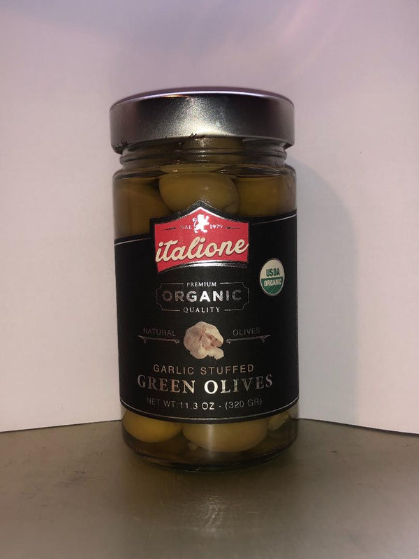 Garlic Stuffed Green Olives (Organic) Italione