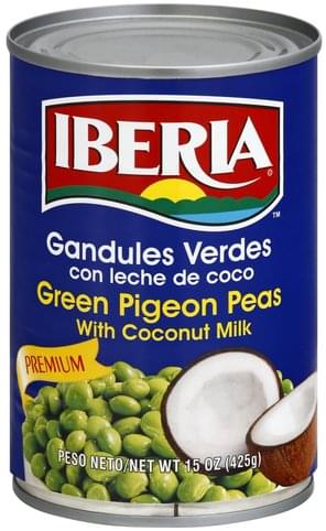 Green Pigeon Peas w/ Coconut Milk Iberia Canned